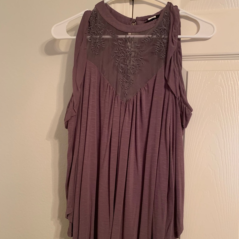 Plum Cold-Shoulder Blouse